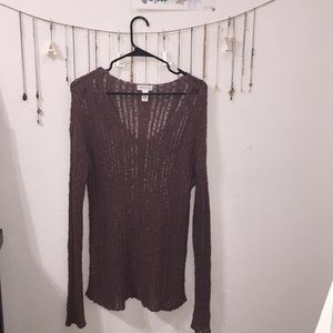Lavender Knit Long Sleeve Sweater